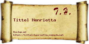 Tittel Henrietta névjegykártya